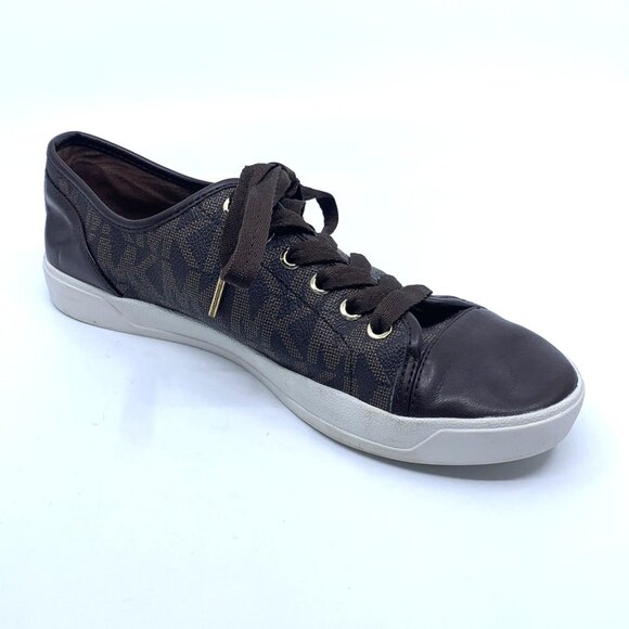 Michael Kors Womens Logo City Sneakers Shoes Brown Size 9.5M 001109 Lace Up - Picture 8 of 15